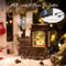 Christmas Snow Globes, Musical Snow Globe Lantern with Snowflake Projection, Vintage Train Snow Globe with Snowman LED Water Swirling Glitter with 6H Timer for Home Decoration, Black Gold